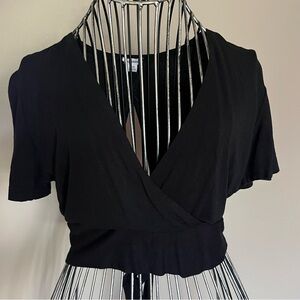 Garage Black Wrap Blouse